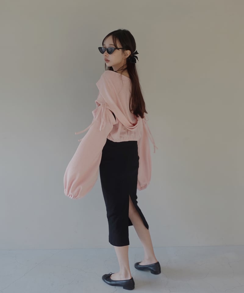 Basic Collection】リブキャミソールスリットワンピース-Long