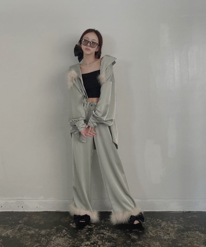 フェザーポケットサテンシャツ / Feather Pocket Satin Shirts | 