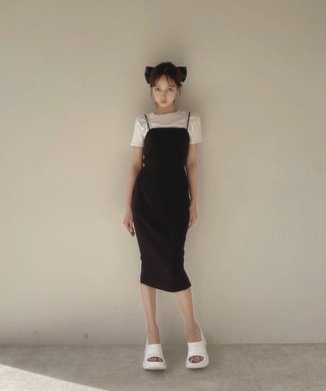 ビジューストラップスリットワンピ / Bijou Strap Slit One-Piece