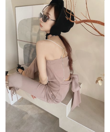 ビジューストラップバックリボンオールインワン /Bijou Strap Back Ribbon All-in-One