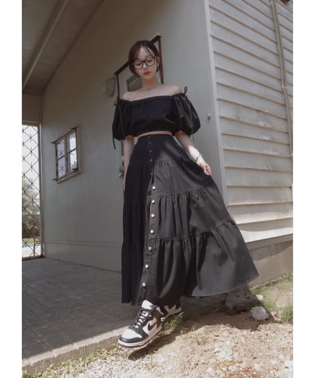 バルーンスリーブデニムトップ / Ballon Sleeve Denim Top