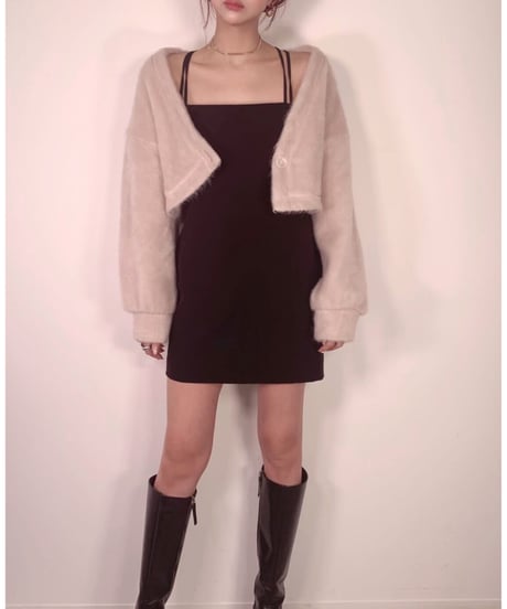 クロップドアシンメトリーカーディガン / Cropped Asymmetry Cardigan