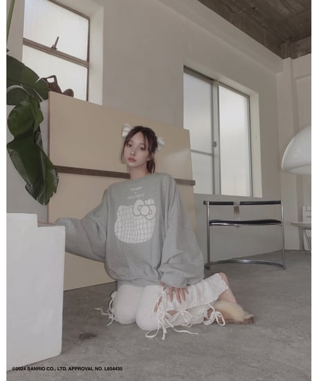 【Gray】♡ Croco Kitty ♡ ボリュームスリーブスウェットトップ / ♡Croco Kitty♡ Volume Sleeve Sweat Top