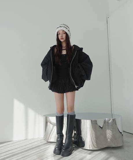 【Black】ハートジップアップフーディー /Heart Zip-up Hoodie