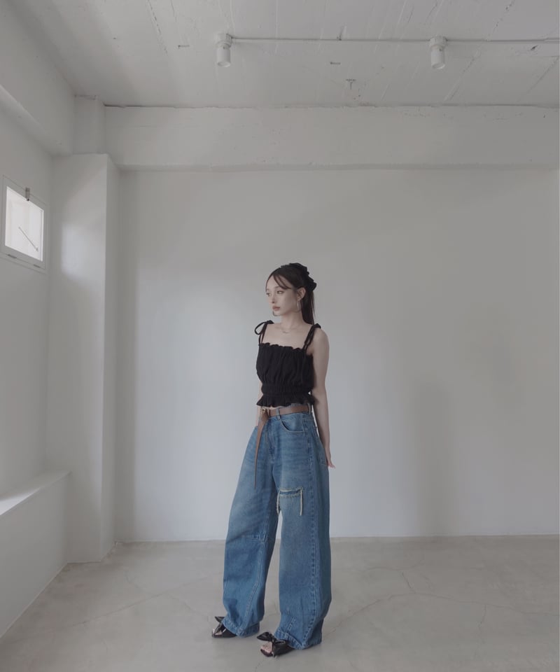 fiction tokyo バレルデニム　フィクショントーキョー Blue】バレルデニム / BarrelLeg Denim | FICTION TOKYO