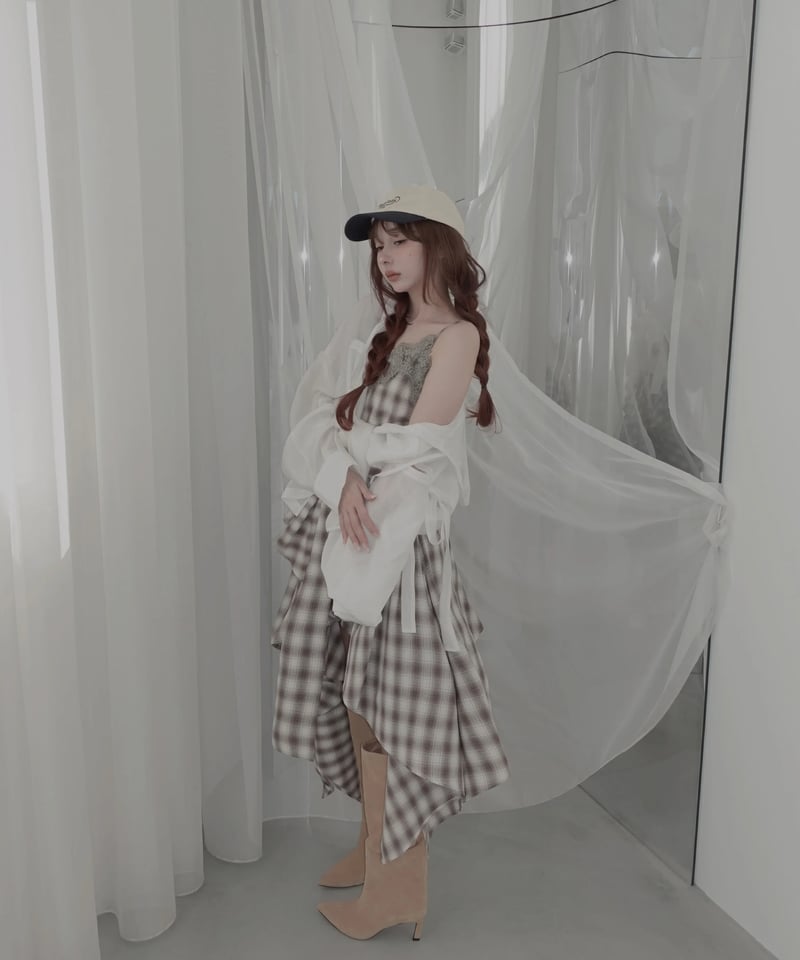 Mocha】レイヤードチェックワンピース / Layered Check Dress | F