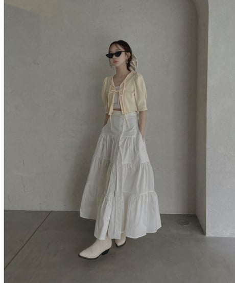 バックリボンティアードスカート /Back Ribbo Tiered Skirt