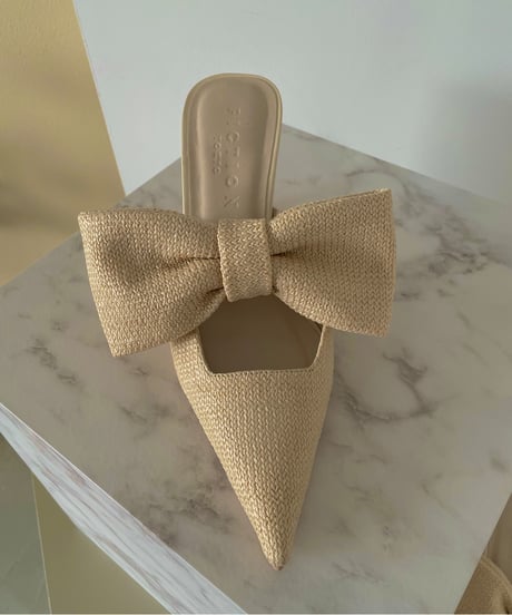 ストローリボンパンプス / Straw Ribbon Pumps