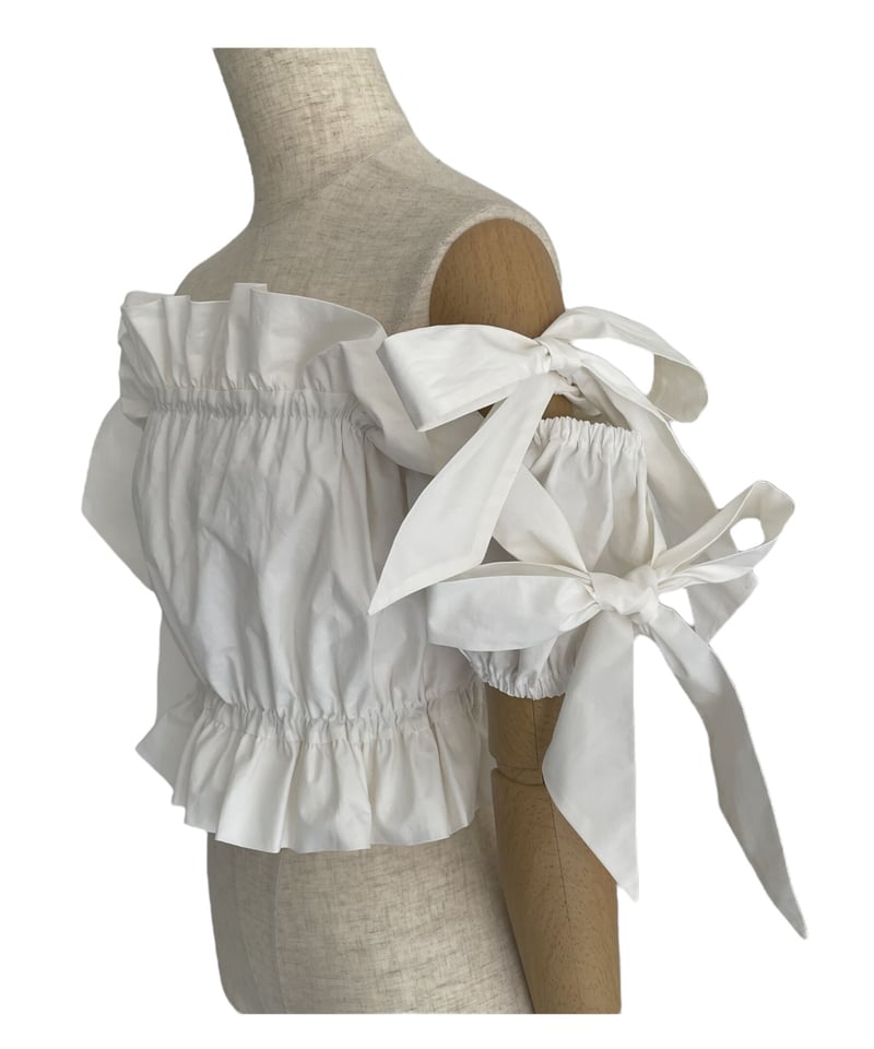 ショルダーダブルリボントップス ショルダーダブルリボントップス Shoulder DoubleRibbon Tops | FI
