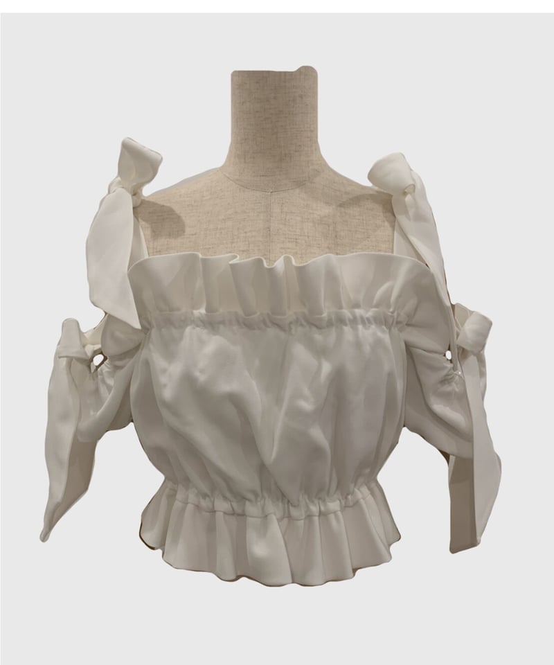 ショルダーダブルリボントップス Shoulder DoubleRibbon Tops | FI