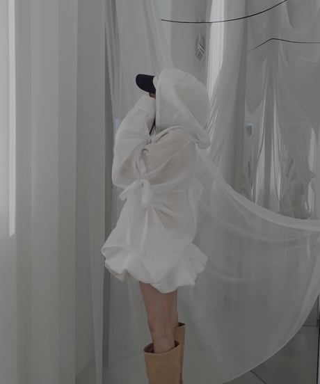 【Sheer Milk】サイドカットフードシャツ/Side Cutting Hooded Shirts