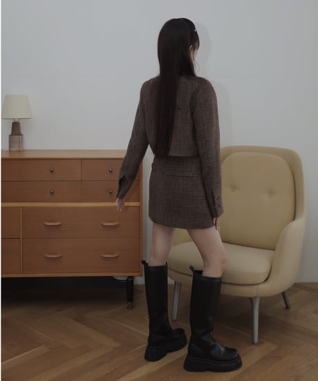 ［Brown］ツイードスカート / Tweed Skirt