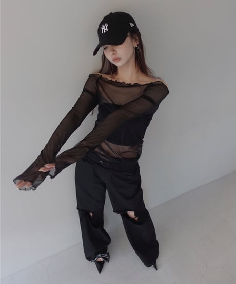 【Basic Collection】シアーチュニックトップ -Long-/ Sheer Tunic Top