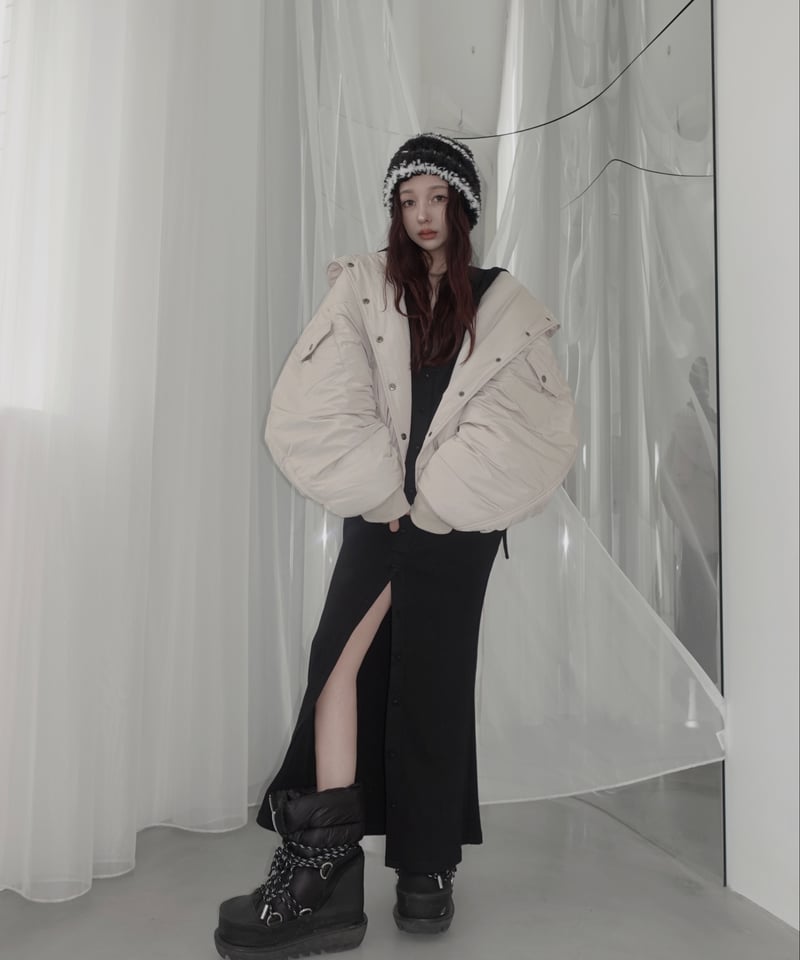 ウェブ ストライプ付き パデッド ナイロン ボンバージャケット フーデッドナイロンボンバージャケット / Hooded Nylon Bomber