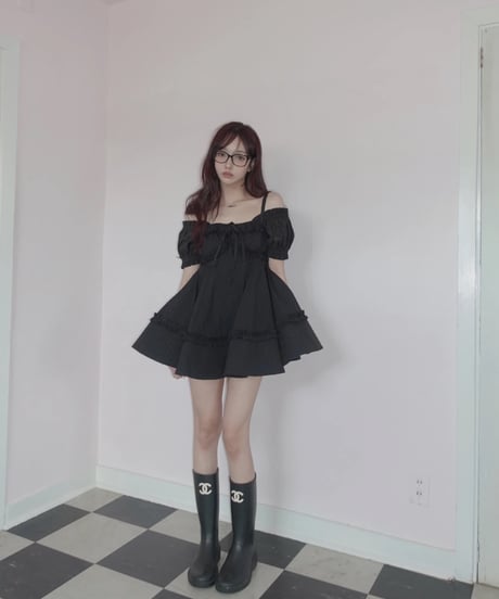 ［Black］キャミソールチュニックドレス /Camisole Tunic Dress