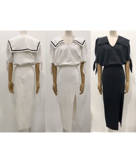 セーラーカラースリットワンピ　Sailor Collar Slit One-Piece