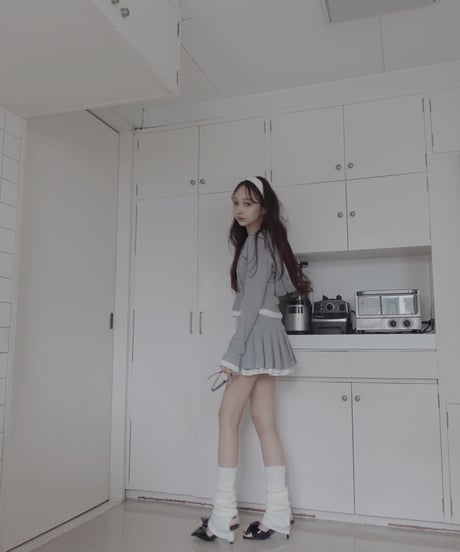【LightGray】レイヤードプリーツスカート/Layered Pleats Skirt