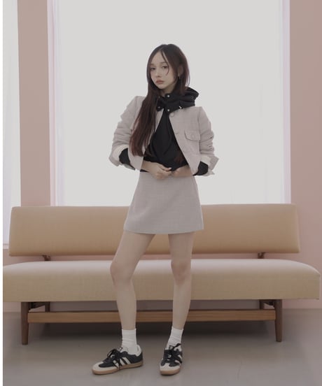 【DustyPink】ツイードジャケット/Tweed Jacket