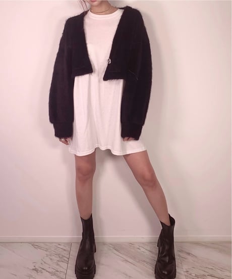クロップドアシンメトリーカーディガン / Cropped Asymmetry Cardigan