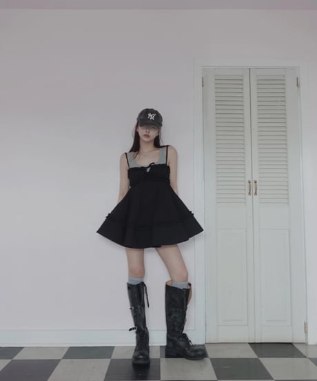 ［Black］キャミソールチュニックドレス /Camisole Tunic Dress