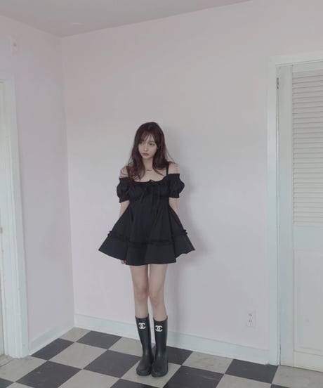 ［Black］キャミソールチュニックドレス /Camisole Tunic Dress
