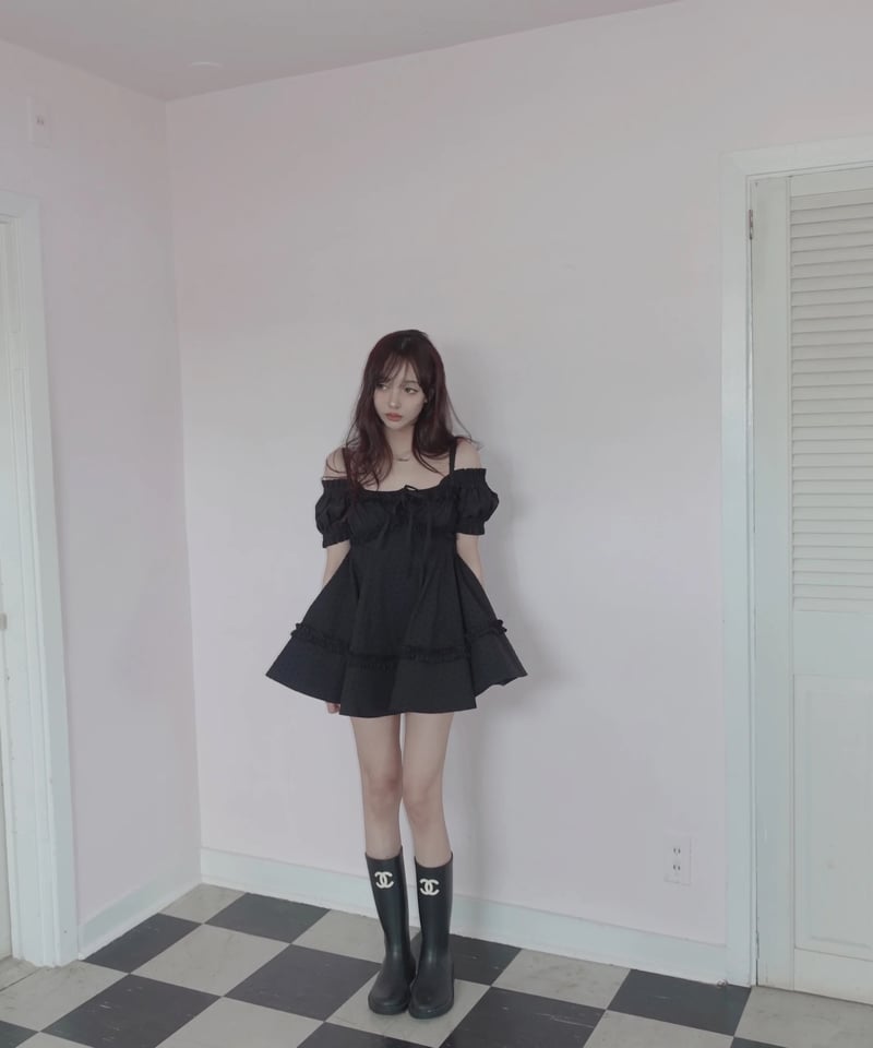 Black］キャミソールチュニックドレス /Camisole Tunic Dress | F