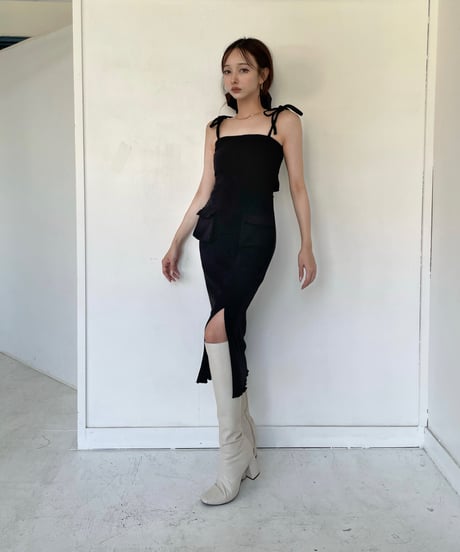 2サイドポケット バックオープンスリットニットワンピース / 2Pockets Back Open Slit Knit One-Piece