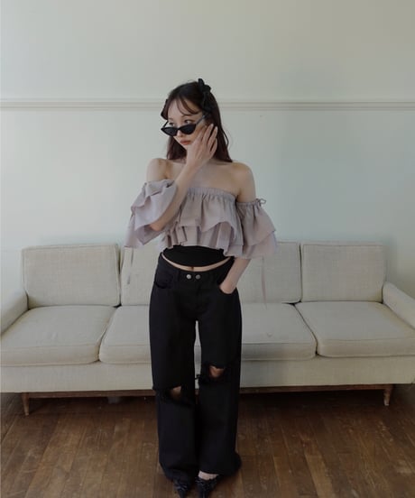 3wayスリーブボリュームフリルトップ / 3Way Sleeve Volume Frills Top