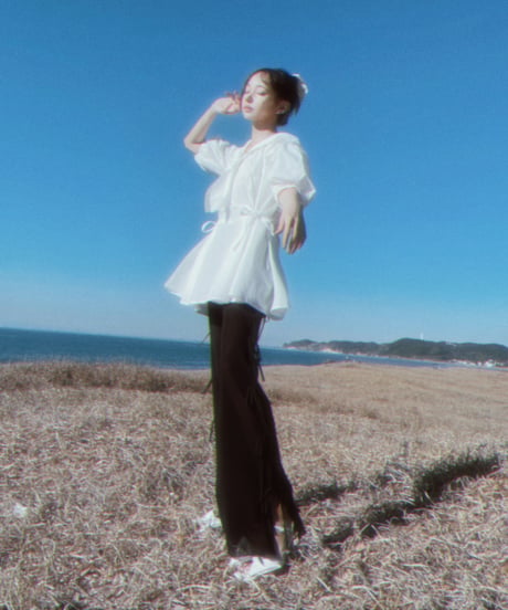 サイドリボンシアーフレアパンツ / Side Ribbon Sheer Flare Pants