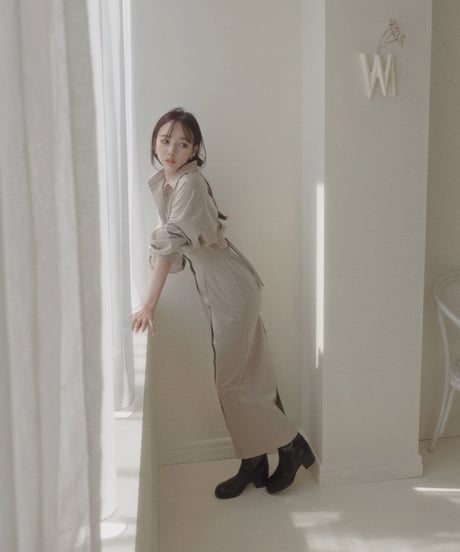 バックオープンシャツドレス / Back Open Shirts Dress