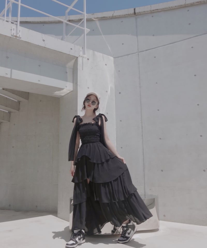 Black】サマーロングドレス / Summer Long Dress | FICTION