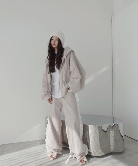 【PinkBeige】ハートジップアップフーディー /Heart Zip-up Hoodie