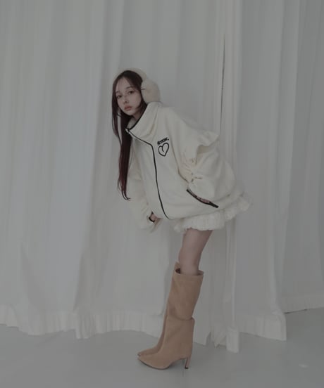 【Milk】ダブルジップフリルフリース /Double Zip Frill Fleece
