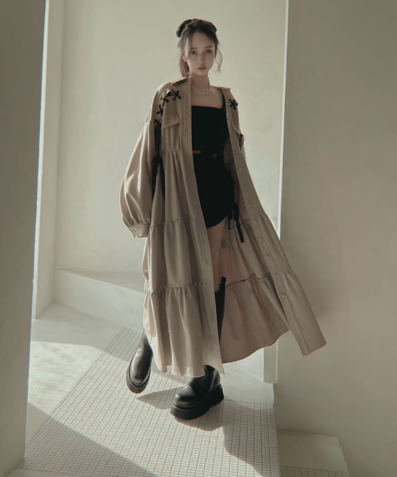 レースアップミリタリーガウンワンピース / LACE UP Military Gown One 