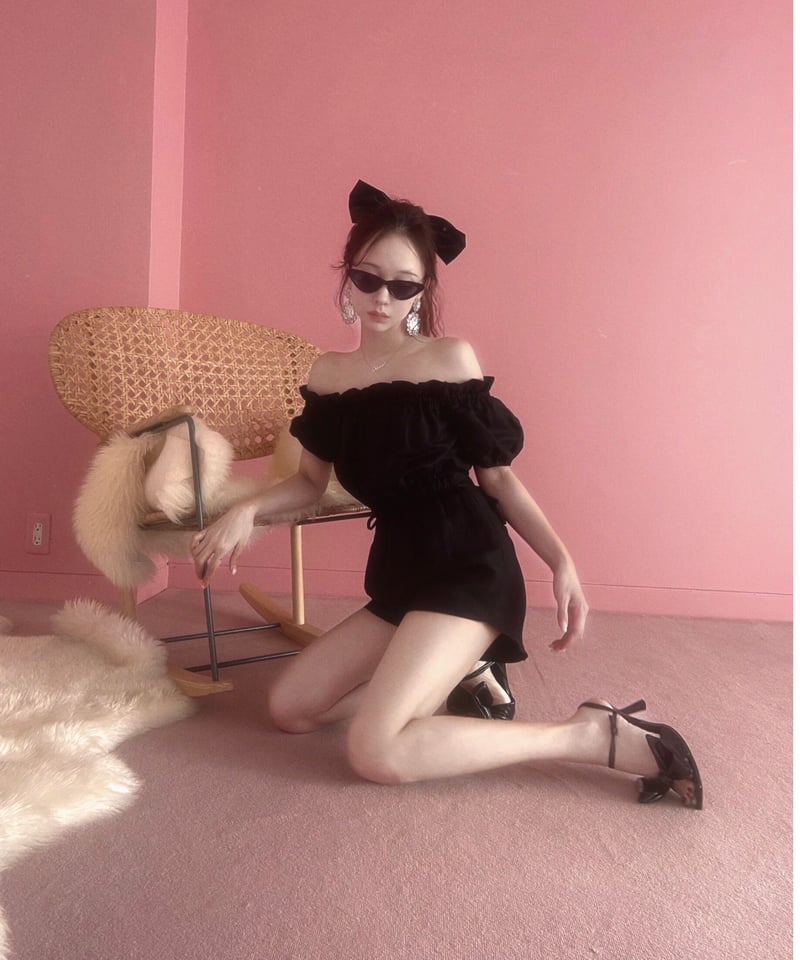 バックリボンロンパース / Back Ribbon Rompers | FICTION TOK 