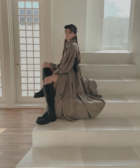 レースアップミリタリーガウンワンピース / LACE UP Military Gown One-Piece