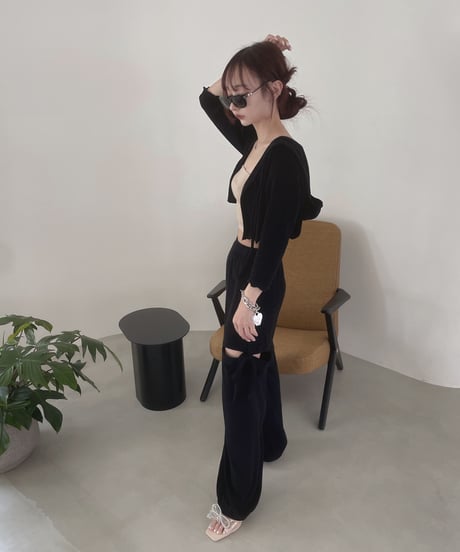 パイルクロップドフードカーディガン /Pile Cropped Hood Cardigan