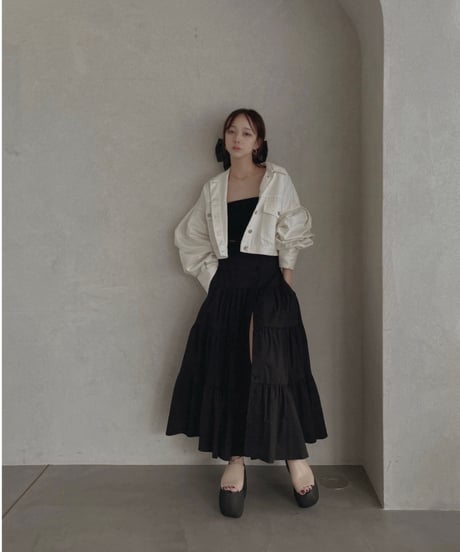 バックリボンティアードスカート /Back Ribbo Tiered Skirt