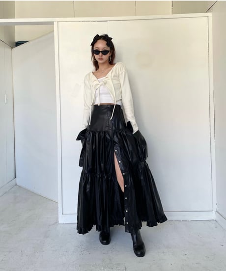 2サイドスリット カーゴポケット ティアードスカート / Both Side Slit Cargo Pocket Tiered Skirt