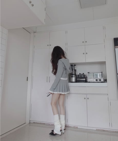 【LightGray】レイヤードプリーツスカート/Layered Pleats Skirt