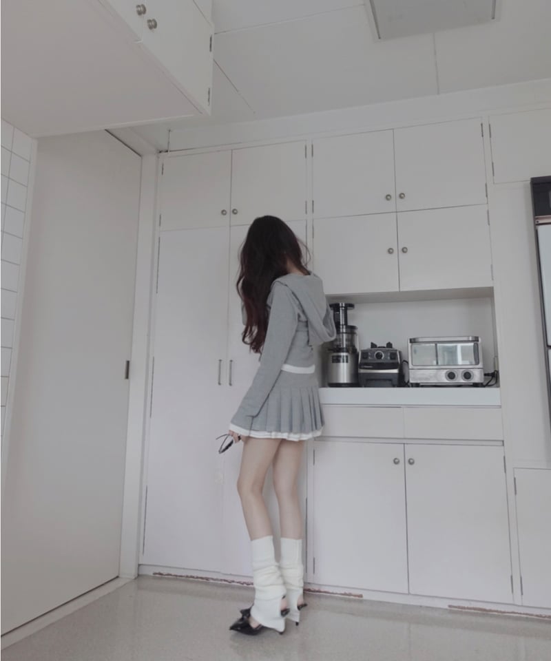 LightGray】レイヤードプリーツスカート/Layered Pleats Skirt |
