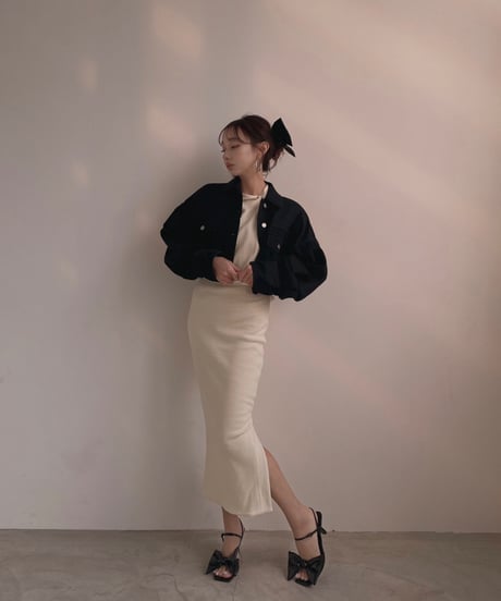 Puff Sleeve Cropped Jacket /パフスリーブクロップドジャケット