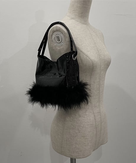 エナメルクロコフェザーバック / Enamel Croco Feather Bag