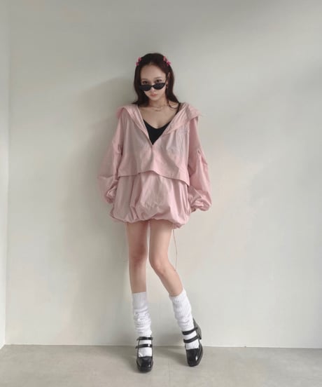 ハーフジップアップナイロンフーディー / Half Zip-up Nylon Hoodie