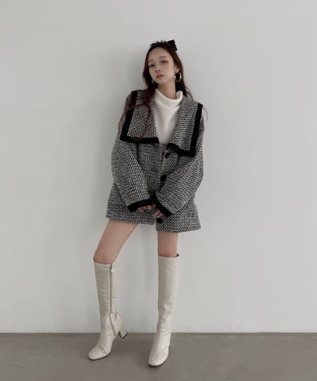 ウェストリボンニットチュニックワンピース /Waist Ribbon Knit Tunic One-piece