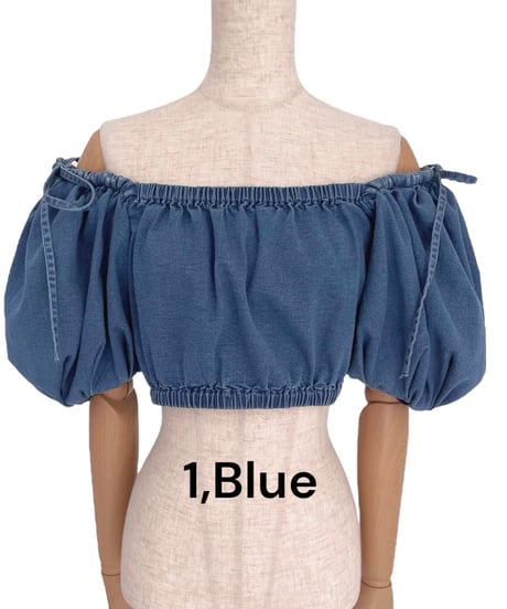 バルーンスリーブデニムトップ / Ballon Sleeve Denim Top