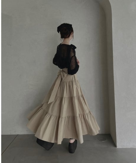 バックリボンティアードスカート /Back Ribbo Tiered Skirt