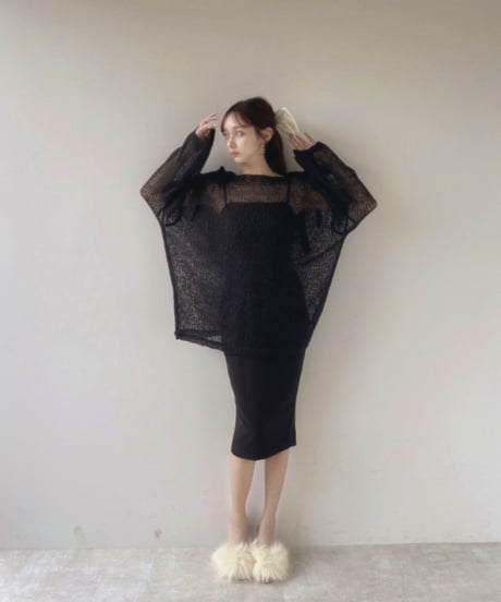 ビジューストラップスリットワンピ / Bijou Strap Slit One-Piece