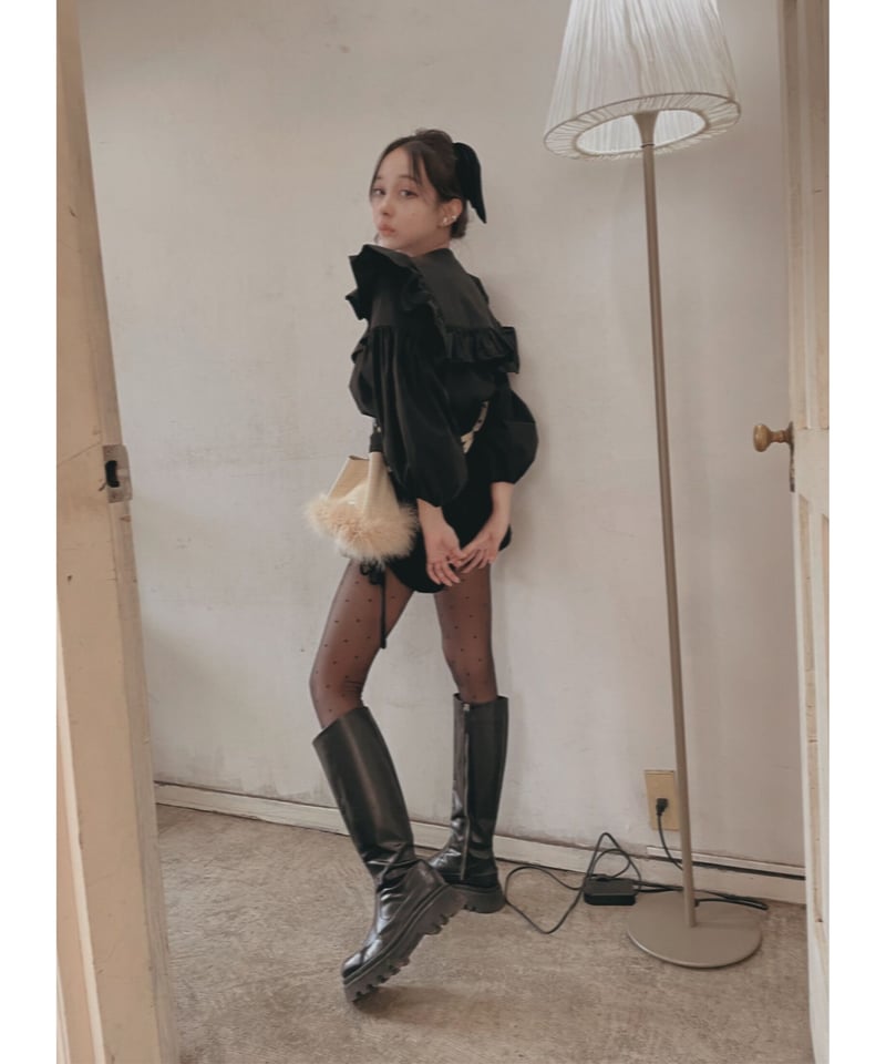 lilLilly - fiction tokyoビッグシャツ フリルビッグ襟ブラウス / Fril Big Collar Blouse | FICTIO