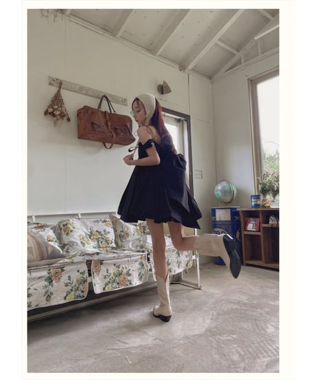 ダブルスカートリボンミニドレス / Double Skirt Ribbon Mini Dress